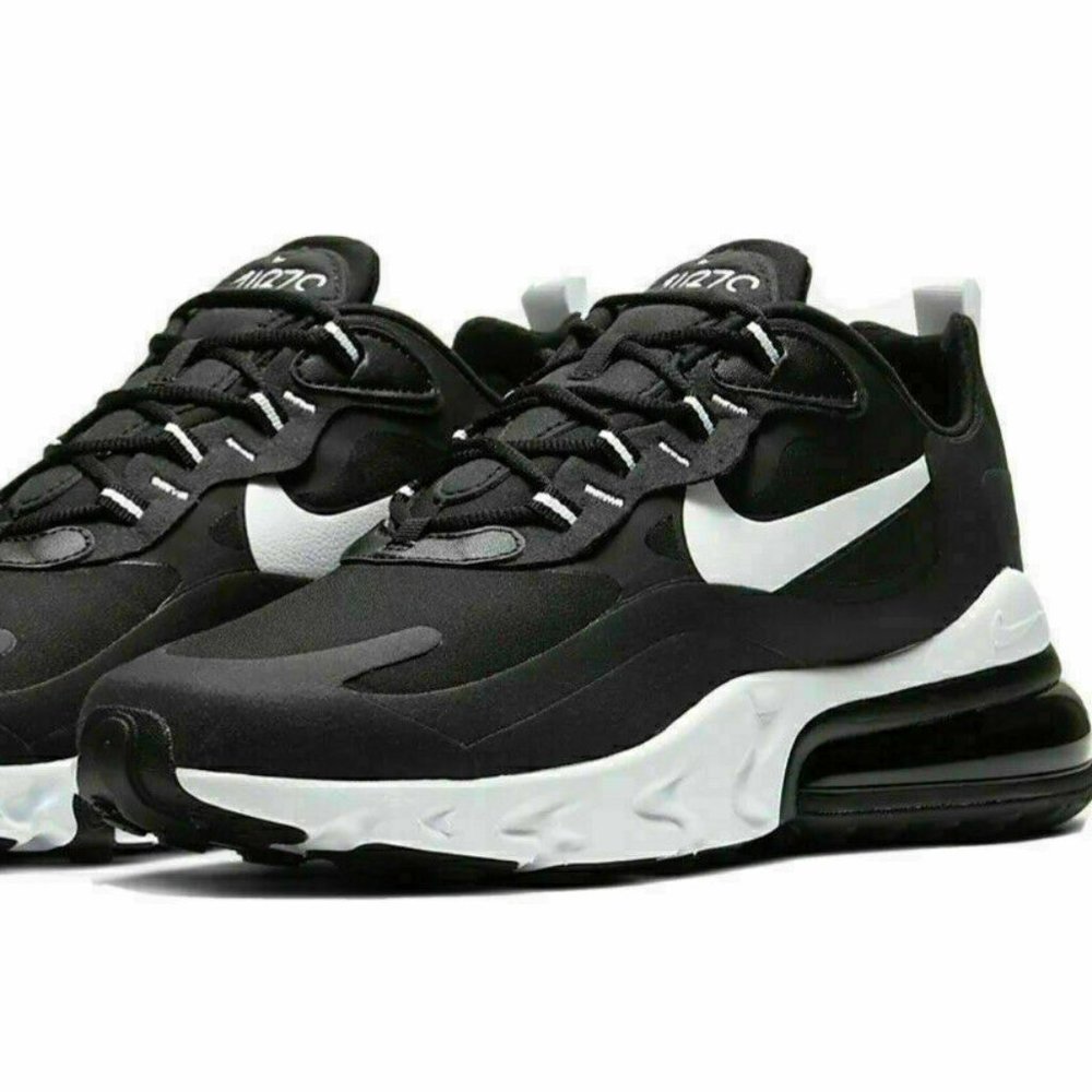 Nike Air Max 270 React Men'sRunning Shoes Black White CI3866-004 Oreo Black
